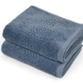 thumbnail image 1 of Ksopiavobs 100% Cotton Hand Towels, Highly Absorbent, Set of 2 (Blue-Grey), 13 x 28 Inches, 1 of 6