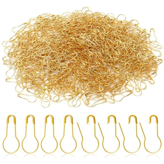 Ksopiavobs 1000 Pieces 22mm/0.87 Inch Clothing Tag Pins Metal Gourd Safety Pins Bulb Pin Calabash Pin Bead Needle for DIY Craft Home Accessories,Golden