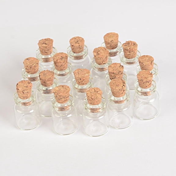 Ksopiavobs 100pcs 0.6ml Mini Glass Bottles with Cork Transparency Clear Vials Jars Gift DIY Empty Little Bottles (13x18mm, Clear)