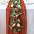 thumbnail image 1 of Ksopiavobs 10Ft Terracotta Table Runner Sheer Chiffon Like Rust Table Runner 29X120 Inch Rustic Decoration for Fall Thanksgiving Boho Wedding Bridal Shower Baby Shower Birthday Party Decor, 1 of 6