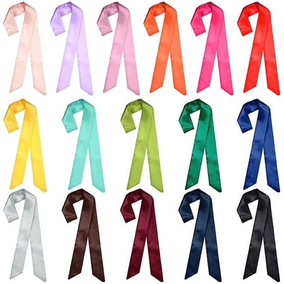 Ksopiavobs 16 Pack Hair Ribbons for Women 40 Inches Neck Scarf Purse Scarf Handbag Scarf Handle Ribbon Hair Scarf for Women