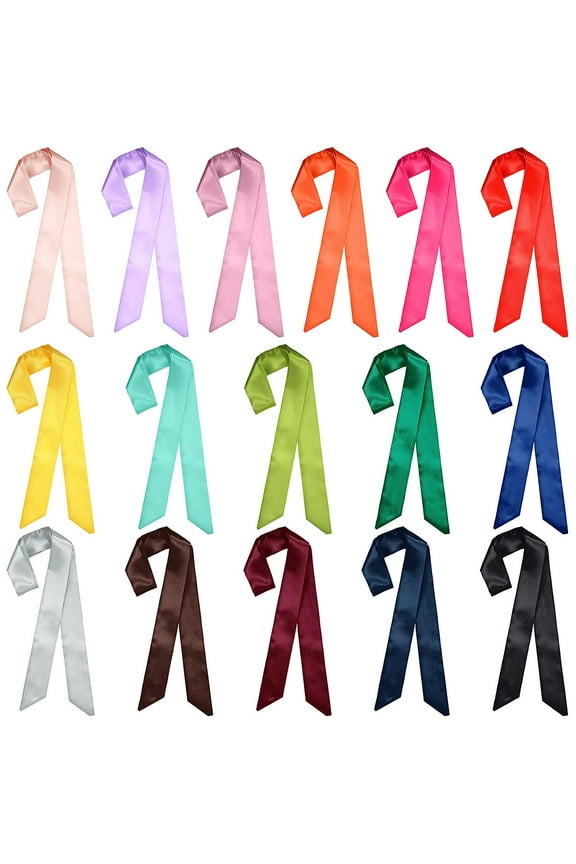 16 Pack Hair Ribbons for Women 40 Inches Neck Scarf Purse Scarf Handbag Scarf Handle Ribbon Hair Scarf for Women
