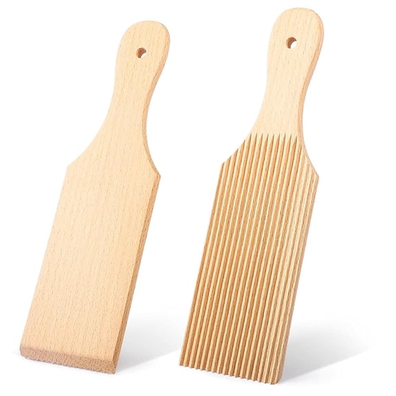 Ksopiavobs 2 PCS Wooden Gnocchi Boards, Homemade Pasta Tool, Homemade Butter Paddles ( 2.7 in wide)