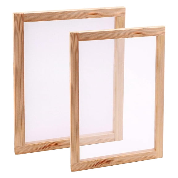 Ksopiavobs 2PCS Wooden Paper Making Mould Papermaking Mould Frame Screen Tools Pine Frame for DIY Paper Craft Dried Flower Handcraft (13.4x9.5 inch, 11.8x7.9 inch)
