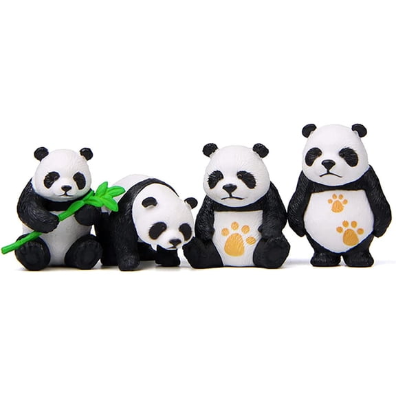 Ksopiavobs 4 Pack Resin Mini Panda Figurines, Miniature Figurines, Fairy Garden Accessories, Fairy Garden Supplies, Fairy Garden Animals for Fairy Garden, Plant Pots, Bonsai Craft Decor Size L