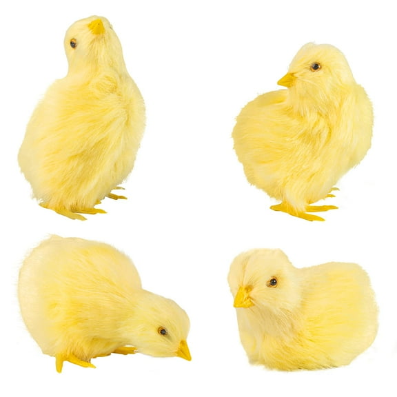 Ksopiavobs 4 Pcs Simulated Little Chick Figurine Lifelike Chicken Figurines Animal Figurine Realistic Chicken Photography Props Easter Chicken Decor