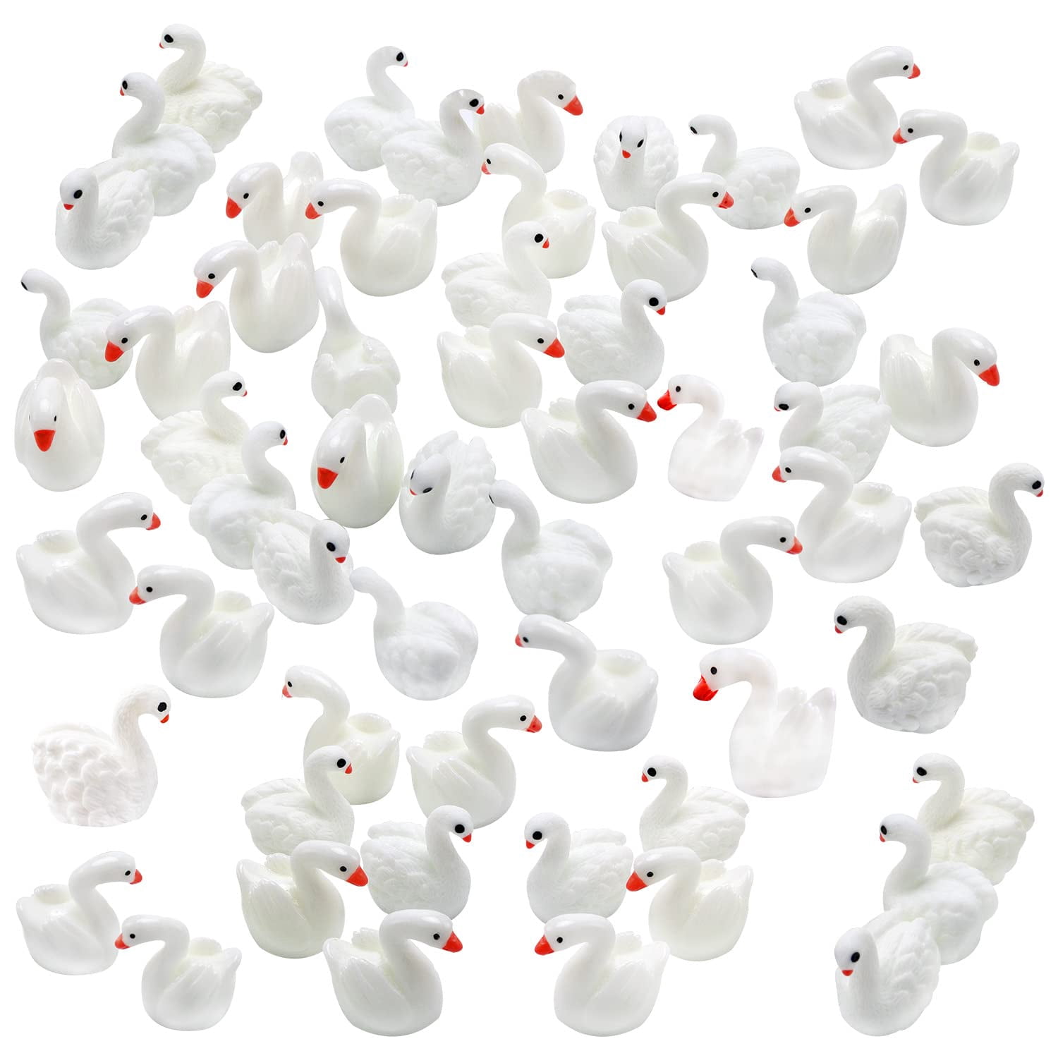 Mini Swans Ksopiavobs 40 Pcs Resin Swan Figurines Procelain Swan Miniature ...