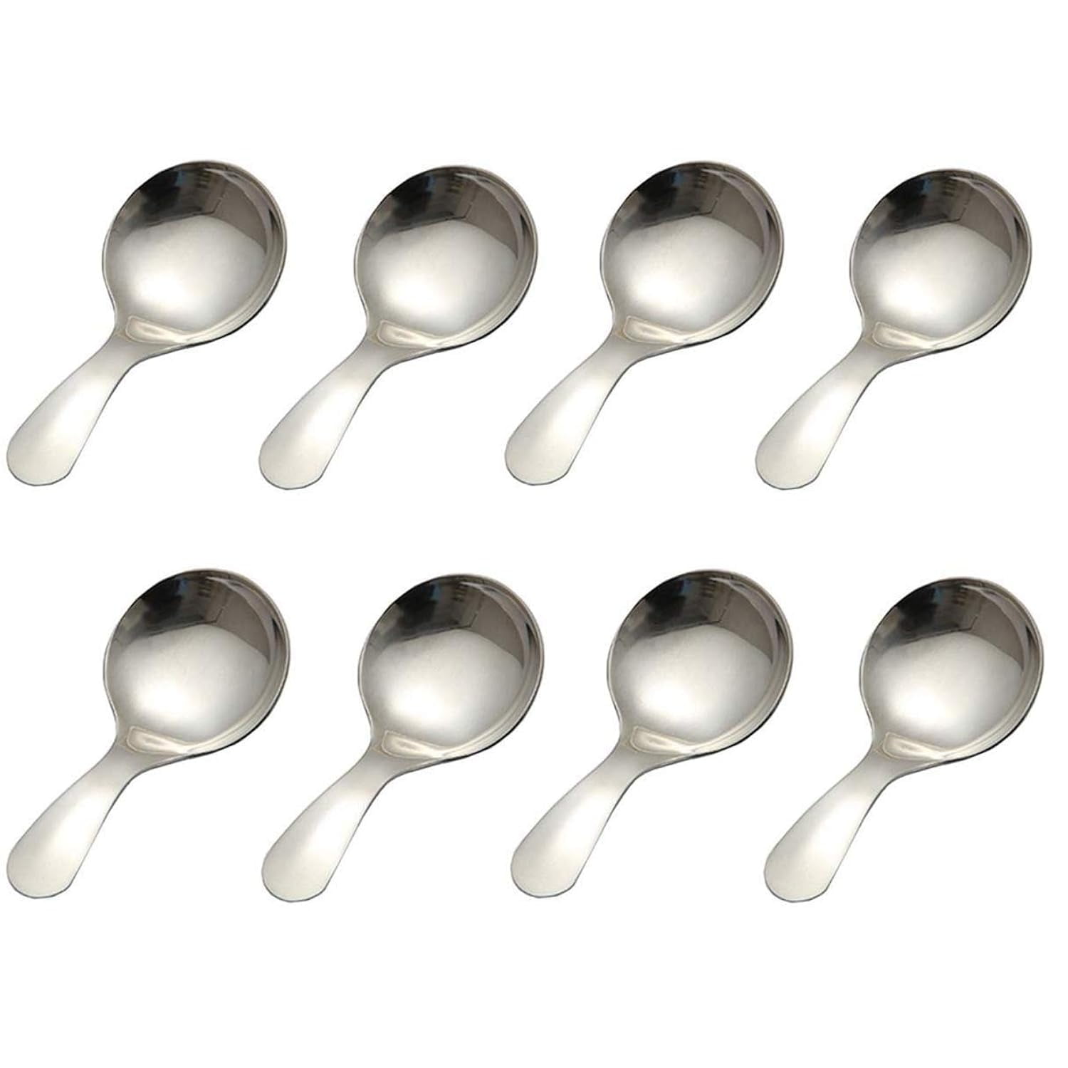Ksopiavobs 8PCS Silver Stainless Steel Short Handle Spoons Soup Spoons ...