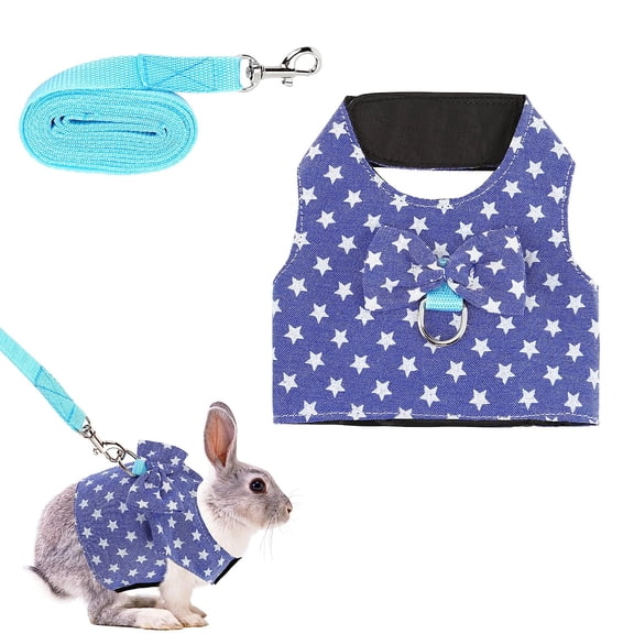 Ksopiavobs Adjustable Rabbit Harness Leash, Bunny Harness Leash Cute Vest Harness for Rabbit Ferret Bunny Kitten Guinea Pig Walking Medium