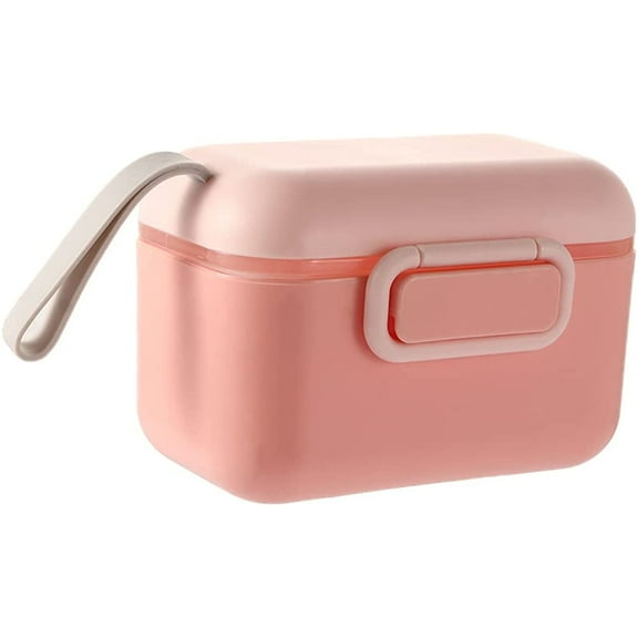 Ksopiavobs Baby Milk Powder, Portable Baby Food Storage Box Essential Cereal Infant Milk Powder Box Toddle Snacks Container(400ML,Pink)