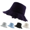thumbnail image 1 of Ksopiavobs Bucket-Hat-Distressed Washed-Cotton Summer-Sun-Hat Solid Wide Brim Fisherman Cap, 1 of 7