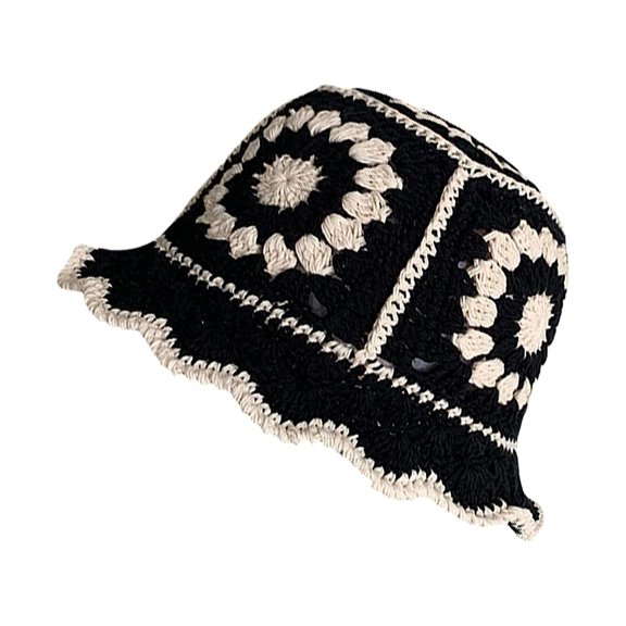 Ksopiavobs Crochet Bucket Hat for Women Knit Handmade Foldable Floppy Beach Hat Fashion Cute Comfy and Casual