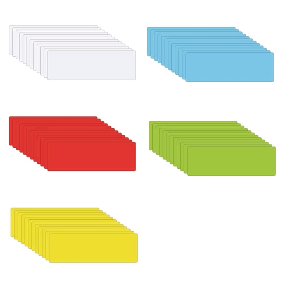 Ksopiavobs Dry Erase Magnetic Labels (1x3",Pack of 60),Write On Magnets Sticker,Real Waterproof/Reusable for Classroom&Office&Cabinet&whiteboard&Fridge&More (Multicolor)