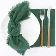 thumbnail image 1 of Ksopiavobs Handmade Cloth Napkins with Fringe Set of 8 Emerald Green Cotton Linen Napkins 18"x18" Rustic Dinner Napkins Bulk for Wedding Party Baby Shower, 1 of 7