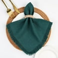 thumbnail image 1 of Ksopiavobs Handmade Cloth Napkins, Linen Cloth Napkins with Fringe, 18 x 18 Inches Set of 4 Versatile Handmade Square Rustic Fringe Napkins for Dinner, Wedding and Parties, Dark Green, 1 of 6