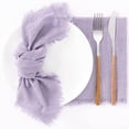 thumbnail image 1 of Ksopiavobs Handmade Cloth Napkins with Fringe Set of 8 Lavender Cotton Linen Napkins 18"x18" Rustic Dinner Napkins Bulk for Wedding Party Baby Shower, 1 of 5