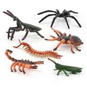 Ksopiavobs Insects Figures Toys - Figurines Set with Spider Cricket Mantis Scorpion Centipede- Halloween Party School Project Children Education Gift for Kids Toddlers