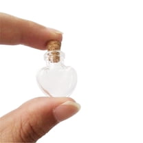 Ksopiavobs Love Hearts Shape Mini Cute Glass Bottles Pendants Small DIY Bottles with Cork Transparent Clear Jars Gifts Vial 10pcs (10, Heart)