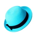 thumbnail image 1 of Ksopiavobs Mens Hats Sun Hat, Blue Fashion Women Bowler Hat Women Summer Sun Hats Straw Beach Hat Woven Straw Hat for Outdoor Activities, Party, Beach Mens Hat, 1 of 4