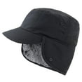 thumbnail image 1 of Ksopiavobs Mens Winter Hat with Brim Warm Earflaps Hat Faux Fur Baseball Cap, 1 of 7