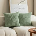thumbnail image 1 of Ksopiavobs Pack of 2 Corduroy Decorative Throw Pillow Covers 22x22 Inch Soft Boho Striped Pillow Covers Modern Farmhouse Home Decor for Spring Sofa Living Room Couch Bed Sage Green, 1 of 4