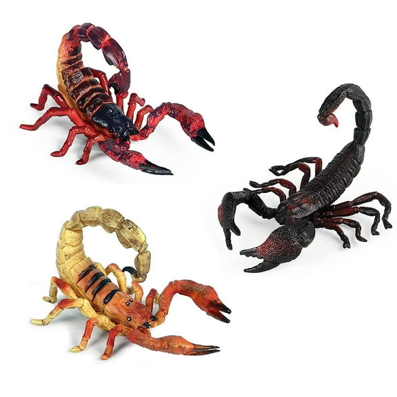 Ksopiavobs Scorpion Figurine Realistic Plastic Scorpion Arthropod Figurine for Collection, Pack of 3