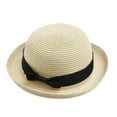 thumbnail image 1 of Ksopiavobs Sun Hat, Beige Fashion Women Bowler Hat Women Summer Sun Hats Straw Beach Hat Woven Straw Hat for Outdoor Activities, Party, Beach, 1 of 7