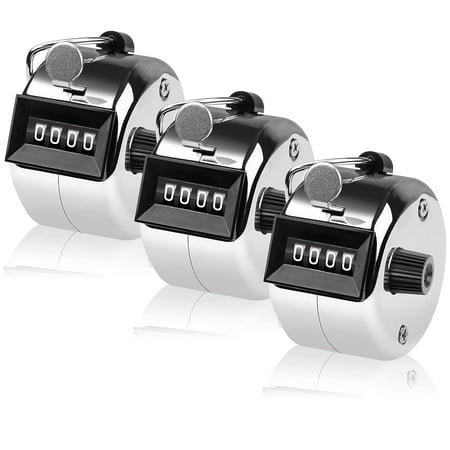 Ksopiavobs Tally Counter, 4-Digit Clicker Counter, Metal Hand Tally Counters Clicker Pitch Counter for Counting, Knitting, Coaching, Golf, Lap, Fishing