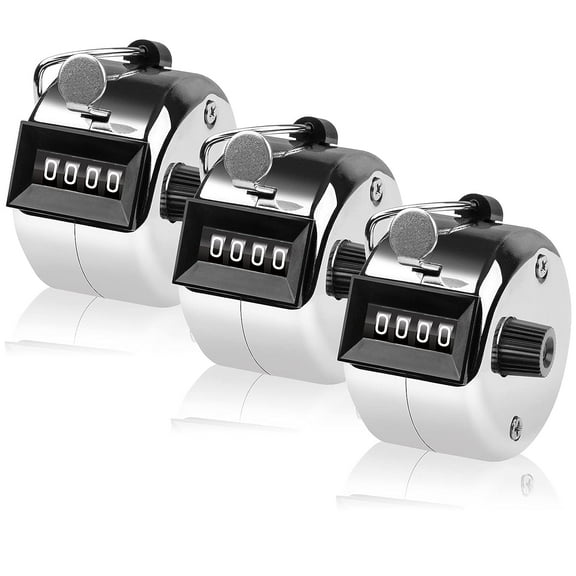 Ksopiavobs Tally Counter, 4-Digit Clicker Counter, Metal Hand Tally Counters Clicker Pitch Counter for Counting, Knitting, Coaching, Golf, Lap, Fishing