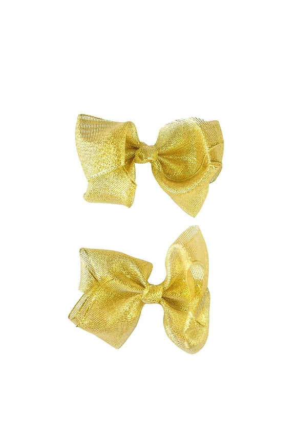 Toddlers' Girls' Smooth Grosgrain Ribbon Bow Alligator Clip, Gold