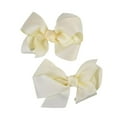 thumbnail image 1 of Ksopiavobs Toddlers' Girls' Smooth Grosgrain Ribbon Bow Alligator Clip, Ivory, 1 of 1