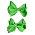 thumbnail image 1 of Ksopiavobs Toddlers' Girls' Smooth Grosgrain Ribbon Bow Alligator Clip, Kelly Green, 1 of 1