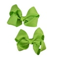 thumbnail image 1 of Ksopiavobs Toddlers' Girls' Smooth Grosgrain Ribbon Bow Alligator Clip, Lime, 1 of 1