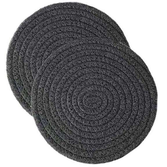 Ksopiavobs Trivet Set Pot Holders, 7” Cotton Thread Weave Hot Mats Set of 2 Coasters Hot Pad for Cooking and Baking, Kitchen (Grey-2 Pcs)