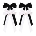 thumbnail image 1 of Ksopiavobs Velvet Hair Bows for Women Large Hair Bow Clips French Bow Hair Clips Hair Ribbons Bowknot Ribbon Hair Barrettes Vintage Hair Accessories for Girls (White Black), 1 of 6