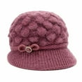 thumbnail image 1 of Ksopiavobs Women's Visor Beanie Trendy Warm Hat Winter Wool Lined Elastic Soft Knitted Hat, 1 of 7