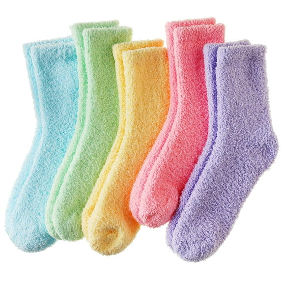 Ksopiavobs Womens Fuzzy Socks Soft Cozy Fluffy Slipper Socks Winter Warm Plush Sleeping Christmas Socks