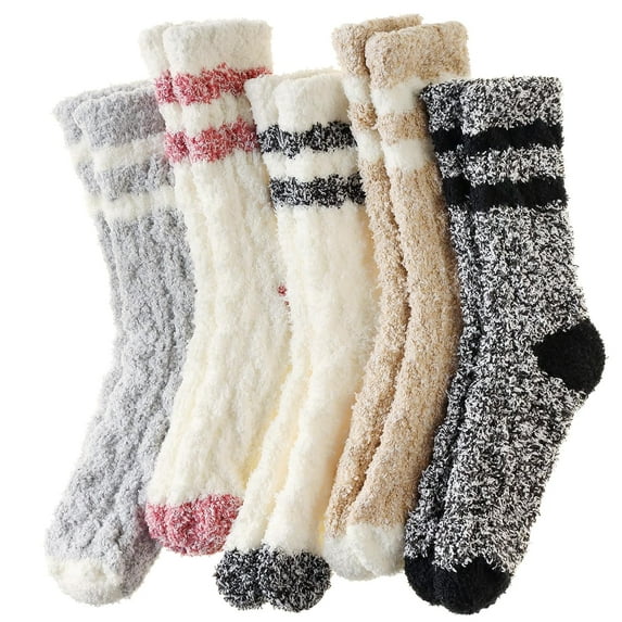 Ksopiavobs Womens Fuzzy Socks Soft Cozy Fluffy Slipper Socks Winter Warm Plush Sleeping Christmas Socks