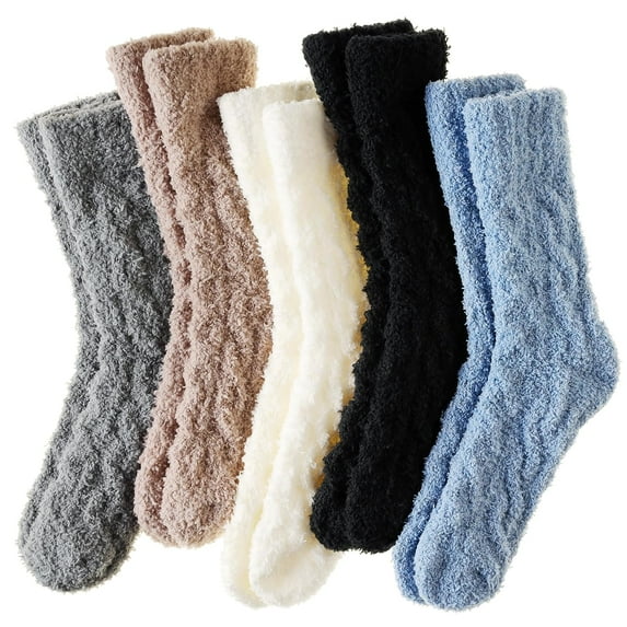 Ksopiavobs Womens Fuzzy Socks Soft Cozy Fluffy Slipper Socks Winter Warm Plush Sleeping Christmas Socks
