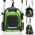 thumbnail image 1 of Ksports Baseball Bag Green Backpack for Baseball, T-Ball & Softball Equipment & Gear for Youth and Adults - Holds Bats, Helmet, Gloves, Gear - Shoe Compartment & Fence Hook, 1 of 7