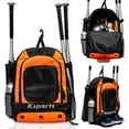 thumbnail image 1 of Ksports Baseball Bag Orange Backpack for Baseball, T-Ball & Softball Gear for Youth & Adults – Holds Bats, Helmet, Gloves with Shoe Compartment & Fence Hook, 1 of 7