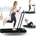 thumbnail image 1 of Ksports Foldable Home Treadmill, 2.5HP Under Desk Walking Pad, Black/Blue, 1 of 6