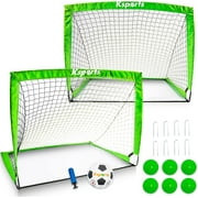 Ksports Soccer Goals 4ft Green Soccer Nets Bundle with Size 4 Soccer Ball, Pump, Cones & Bag