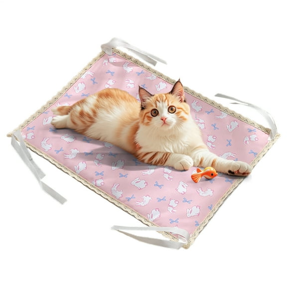 Ksruee Cooling Pad for Dog Pet Cooling Pad Bed Four-Corner Rope Double-Sided Ice Sleeping Mat Pet Supplies for Dogs and Cats Indoor Outdoor Sofa Crate way