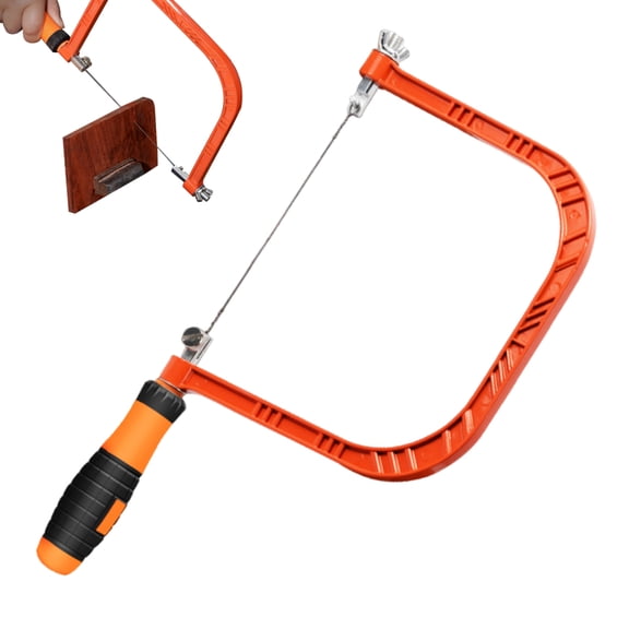 Ksruee Coping Saw for Woodworking Deep Coping Saw Woodworking Saw for Wood Rubber and Soft Metal Cutting Woodworking Tool Hand Tool for Woodworker Carpenter
