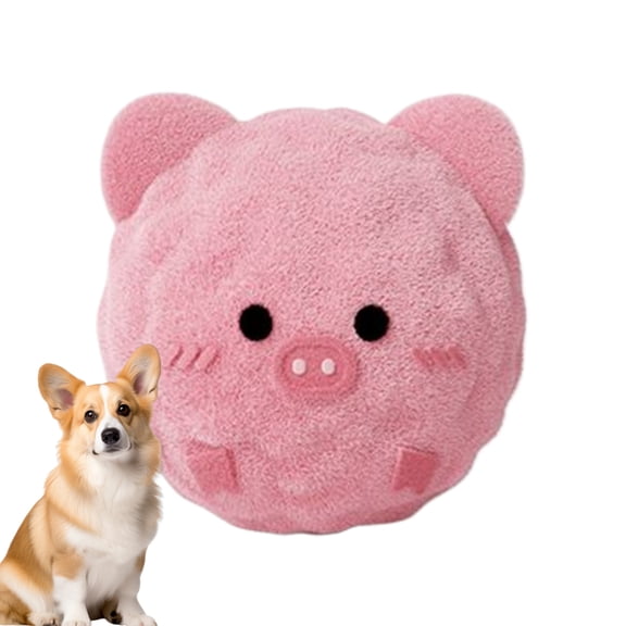 Ksruee Dog Squeaky Ball Plush Interactive Chew Toys Animal Design Pet Ball for Outdoor Garden Backyard Park Lawn Training Camping