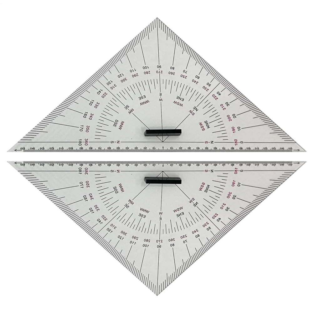 Ksruee Drafting Triangle 2 Piece Acrylic Marine Navigation Chart 300mm ...