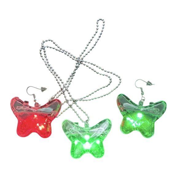 Ksruee Earrings Necklace Set USB Charging Retro Jewelry Lighted Drop Earrings and Necklace for Birthdays Weddings Christmas Dating Parties Bars Mothers Sisters Wives sweet