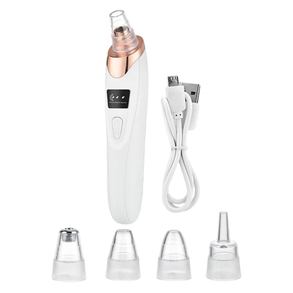 Ksruee Facial Vacuum Pore Cleaner 4 Probes Electric Blemish Extractor Tool 3 Adjustable Suction Levels USB Rechargeable Pore Sucker for Women Men Blemish Cleaning Beauty