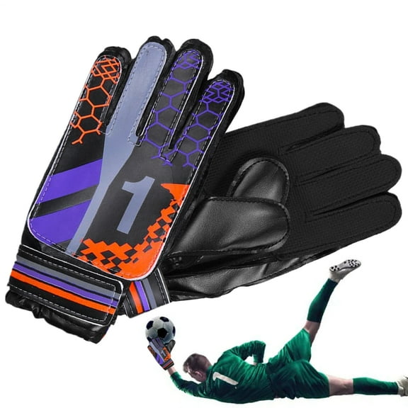 Ksruee Goalie Gloves Adult Anti-Slip Goal Keeper Gloves Enhanced Grip Pads Protection Anti-Slip Equipment Gear for Training Sport Baseball Goalkeeping adaptable